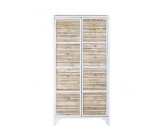 Armario de madera y metal blanco reciclados Mistral