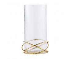 Candelabro de cristal y metal dorado