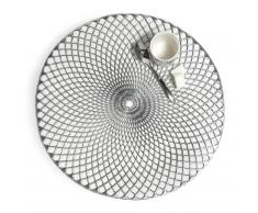 Mantel individual redondo plateado D. 38 cm NOHO