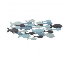 Decoración de pared banco de peces de metal 71x26