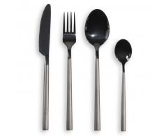 Juego de 24 cubiertos de inox. negro mate BADEN
