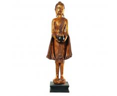 Estatua de Buda de pie de resina dorada Al. 142 cm