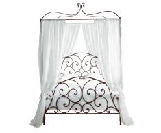 Cama con dosel 140 × 190 de metal marrón Sheherazad