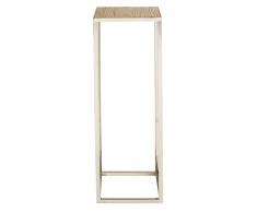 Mesa alta de olmo reciclado e inox Rivoli