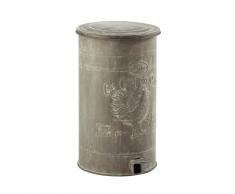 Cubo de basura de metal efecto cinc Al. 46 cm LEONTINE