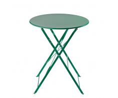 Mesa de jardín plegable de metal verde D. 58 Confetti