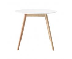 Mesa de comedor redonda blanca 4 personas D.90 Spring