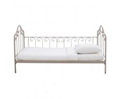 Cama 90 x 190 cm de metal gris topo Juliette
