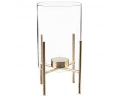 Candelabro de cristal y metal dorado