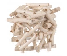 Candelabro de madera de alcanforero y cristal