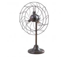Ventilador decorativo luminoso industrial de metal negro