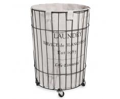 Cesta de ropa metálica con ruedas Alt. 56 cm