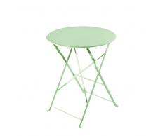 Mesa de jardín plegable de metal verde agua D. 58 Confetti