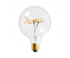 Bombilla LED con mensaje home en el cristal
