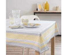Mantel engomado de algodón amarillo/beis 170 x 170 cm FARO