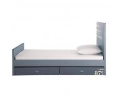 Cama 90 × 190 cm de madera gris Cargo