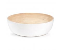 Ensaladera de bambú blanca