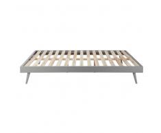 Cama-banco escandinava 140 x 190 de pino gris Sixties