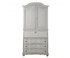 Armario gris claro con 2 puertas y 3 cajones y secreter de 8 cajones Cheverny