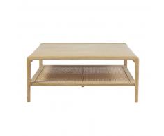 Mesa baja cuadrada con rejilla de mimbre Canopy
