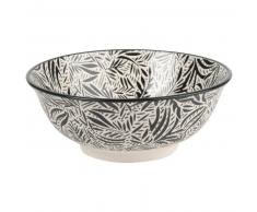 Ensaladera de loza con estampado vegetal