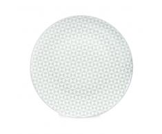 Plato de postre de porcelana verde agua Diám. 20 cm GÉOMÉTRIK