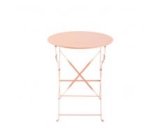 Mesa de jardín plegable de metal rosa D. 58 Confetti