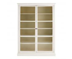 Vitrina de 2 puertas de mango macizo blanco Domazan