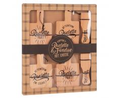 Estuche de cazuelas para raclette de haya con estampado