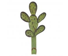 Colgador de cactus con 1 gancho de metal verde