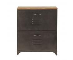 Mueble zapatero de metal y abeto Wayne
