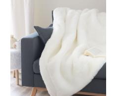 Manta de imitación de piel blanca 150 x 180 cm SNOWDOWN