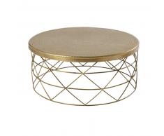 Mesa baja de aluminio y metal dorado Zirka