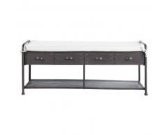 Banco industrial de metal y algodón negro efecto envejecido An. 126 cm WESLEY
