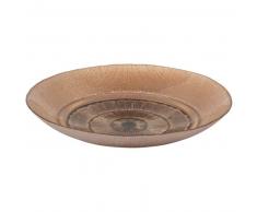 Plato decorativo de cristal estriado naranja