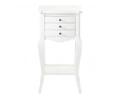 Mesita de noche con cajones de madera blanca 37 cm de largo Séraphine