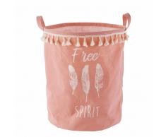 Cesta para la ropa con impresión rosa