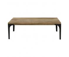 Mesa baja de mango macizo y metal An. 110 cm Metropolis