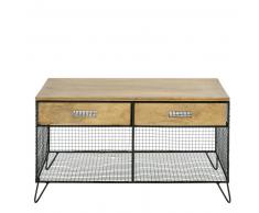 Mueble de recibidor con 2 cajones de hierro negro y mango Michigan