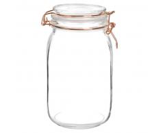 Tarro de cristal y metal cobrizo