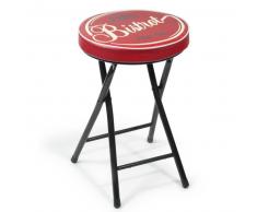 Taburete plegable de poliuretano y metal rojo
