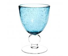 Copa de vino de cristal con burbujas azul