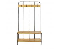 Mueble de recibidor industrial de metal gris y mango macizo Lobby
