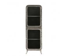 Vitrinas con 2 puertas de metal plateado y cristal Scaphandre