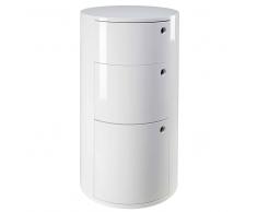 Mesa auxiliar con 3 puertas de álamo blanco brillante Twiggy