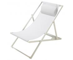 Tumbona/silla de playa plegable de metal blanca Split