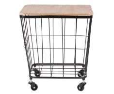 Mesa auxiliar con ruedas de metal negro