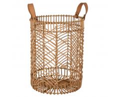 Cesta trenzada de mimbre