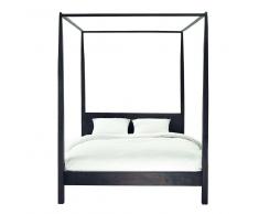 Cama con dosel 160x200 de acacia maciza Goa