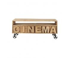 Mueble de TV con ruedas de mango macizo L.120 Alphabet